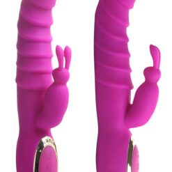 TOP OF THE LINE - Silicone rabbit clit stimulating vibrator with multispeed and HEATING - PINK