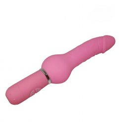 Silicone penis with 10 vibrating patterns PURPLE
