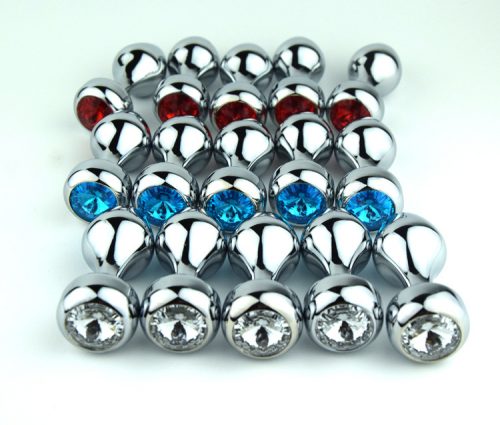 Gorgeous metal butt plug with Jewel end - SILVER