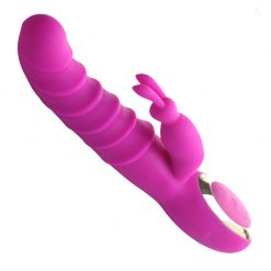 TOP OF THE LINE - Silicone rabbit clit stimulating vibrator with multispeed and HEATING - PINK