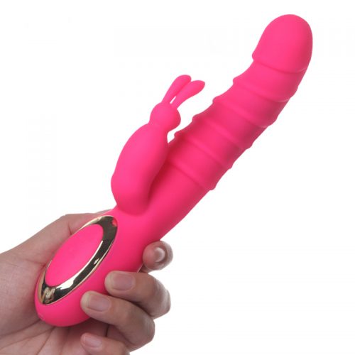 TOP OF THE LINE - Silicone rabbit clit stimulating vibrator with multispeed and HEATING - PINK