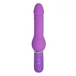 Silicone penis with 10 vibrating patterns PURPLE