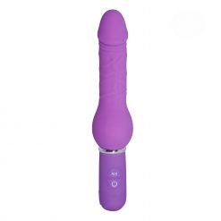 Silicone penis with 10 vibrating patterns PURPLE