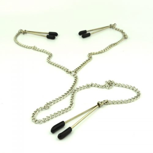 Metal Nipple and Clitoral Clamps with joining Chain