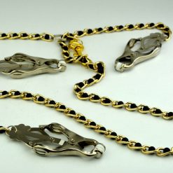 Metal Nipple and Clitoral Clamps with Chainlink