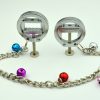 Metal Nipple Clamps with Bell Charms and joining Chain