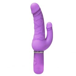 Silicone penis with 10 vibrating patterns PURPLE