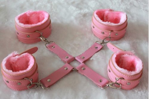 Pink leather restraint kit