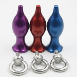 Metal Butt Plug with Ring Pull available in various colours