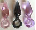 Glass Butt Plug available in Pink, Clear and Purple