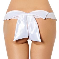Mesh Big Bow Ruffled Thong