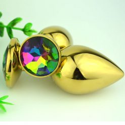 Gorgeous metal butt plug with Jewel end - GOLD