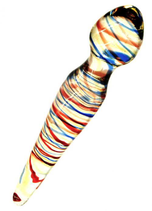 Glass Microphone Dildo with Psychedelic Colours