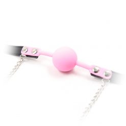 Ball gag and nipple clamps - Pink
