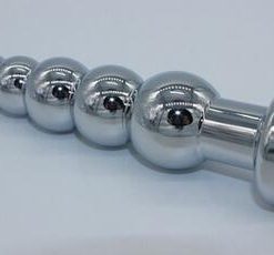Ribbed Metal Butt Plug available in various colours