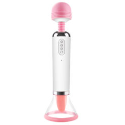 Wand With Vibrating Flicking Tongue And Strong Pussy Suction!