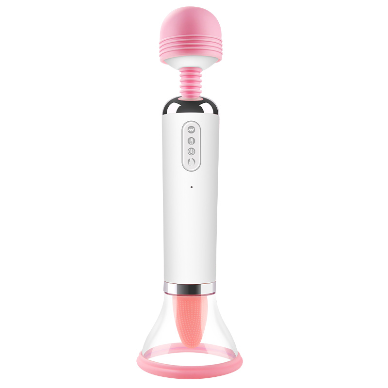 Wand With Vibrating Flicking Tongue And Strong Pussy Suction!
