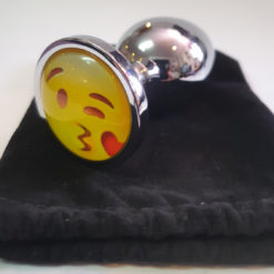 Alternative view of Stainless Steel Emoji KISS Butt Plug