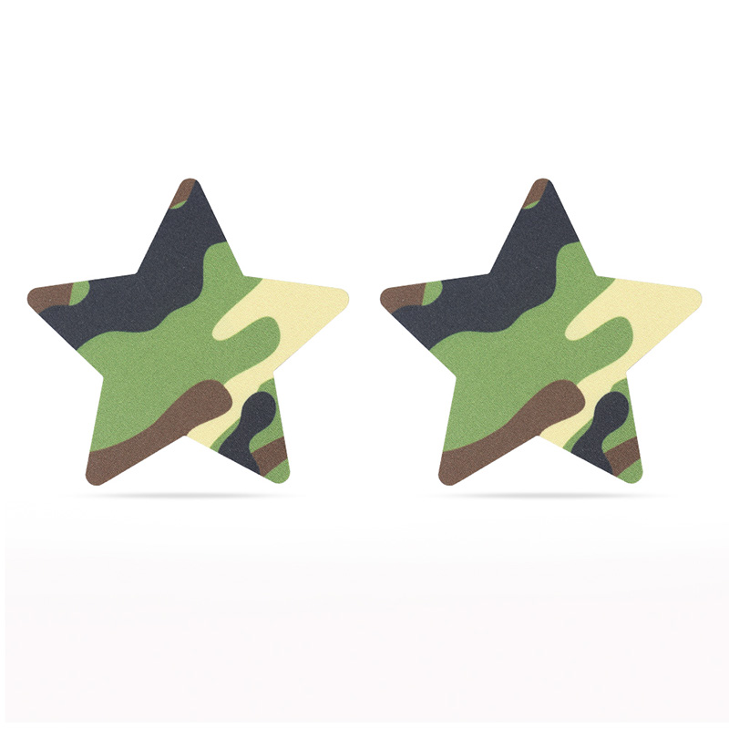 Camo Hearts And Stars Nipple Pasties - Image 3