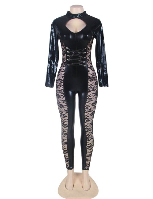 Sexy Wet Look Latex Bodysuit