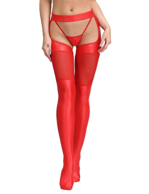 Leather Look Stockings In Various Colours