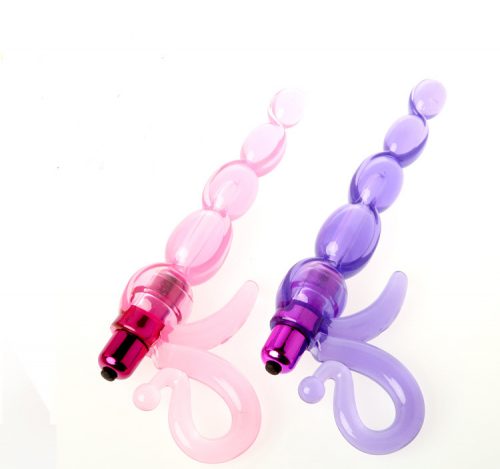 Vibrating Jelly Anal Beads With Ring Pull