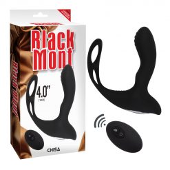 Black Mont Prostate Massager With Cock Ring Multi Speed And Rechargeable