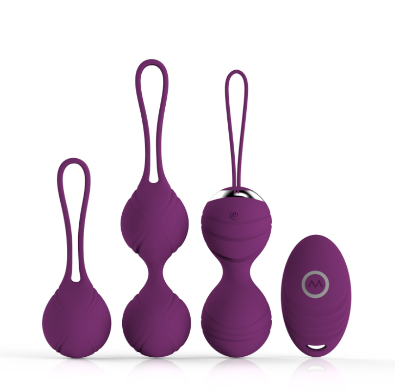 Wireless And Rechargeable Kegel Ball Kit With Vibrating Remote
