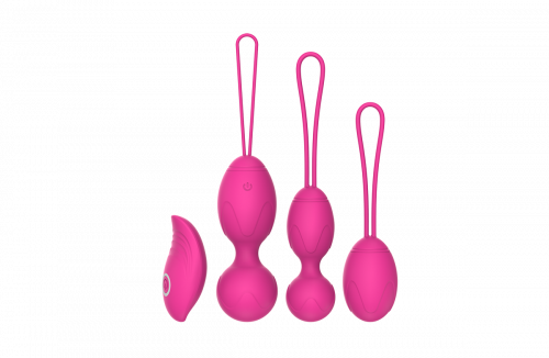 Wireless And Rechargeable Kegel Ball Kit With Vibrating Remote