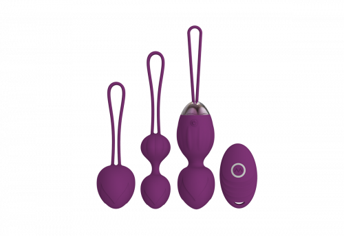 Wireless And Rechargeable Kegel Ball Kit With Vibrating Remote