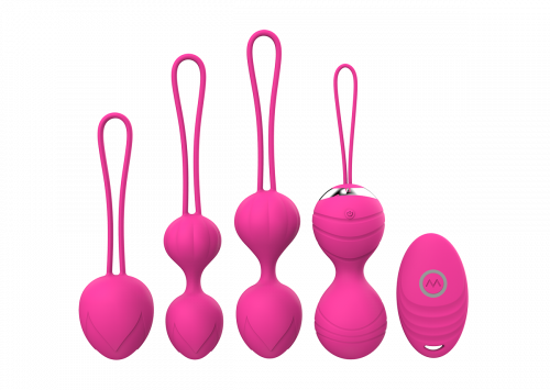 Wireless And Rechargeable Kegel Ball Kit With Vibrating Remote