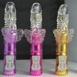 Hammer Action Vibrator With Butterfly Clit Tickler Multi Speed