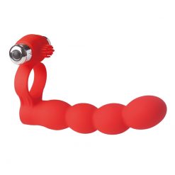 Alternative view of Vibrating Silicone Cockring Double Penetrator