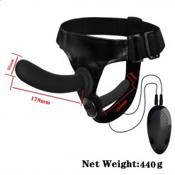 Alternative view of Universal Curved Vibrating Strapon With Double Silicone Dong Attachment