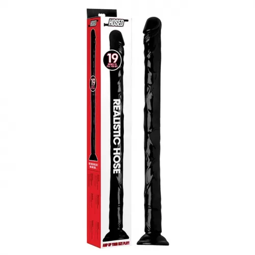 Hosed 19'' Realistic Hose Monster Dong Black