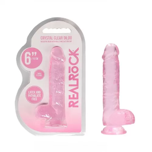 6 Inch RealRock Jelly Suction Cap Dongs In Various Colours