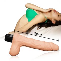 Alternative view of Real Feel Super Soft Vibrating Dong 8 Inches