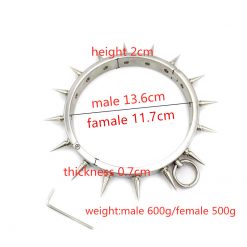 Hardcore Stainless Steel Single Spike Collar In Various Sizes - Image 6