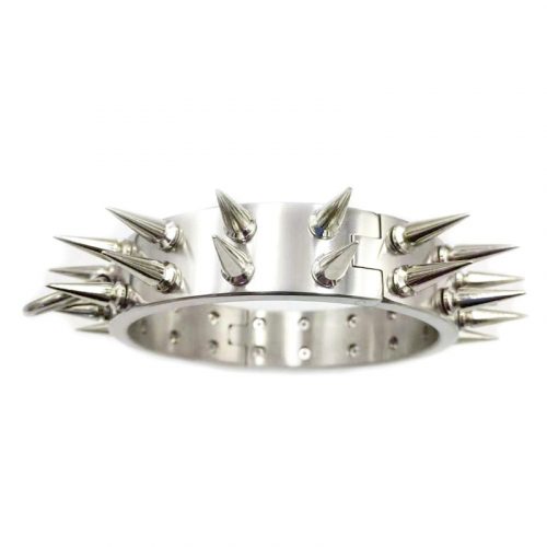 Hardcore Stainless Steel Double Spike Collar In Various Sizes