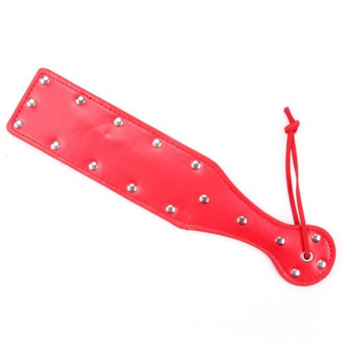 Leather Red Studded Paddle