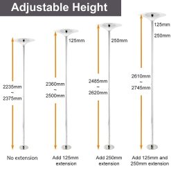 Alternative view of Stunning Adjustable Gold Stripper Pole – 2.75m Tall | Best Available