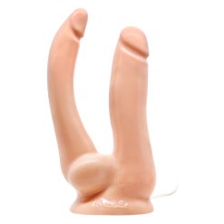 Alternative view of Vibrating Double Penetrator Dong With Suction Cap 7.9 Inches
