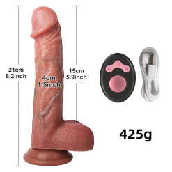 WOWSER 8.2 Inch Hammer Action Vibrating And Heating Suction Cap Dong