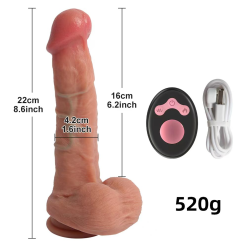 WOWSER 8.6 Inch Hammer Action Vibrating And Heating Suction Cap Dong