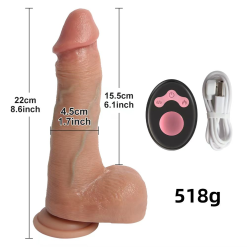 WOWSER 8.6 Inch Hammer Action Vibrating And Heating Suction Cap Dong