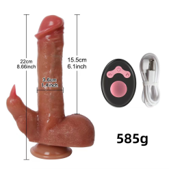 WOWSER 8.66 Inch Hammer Action Vibrating And Heating Suction Cap Dong