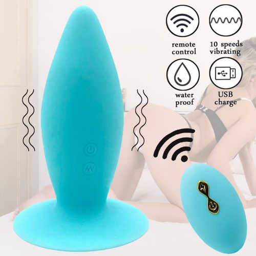 Vibrating Silicone Butt Plug With Remote And Multi Speed Rechargeable