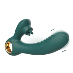 Silicone G-Spot Vibrator With Clit Flicking Tongue