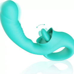 Silicone G-Spot Vibrator With Clit Flicking Tongue