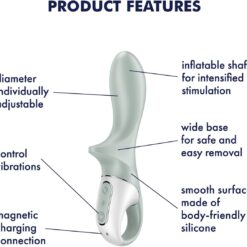 Alternative view of Satisfyer Air Pump Booty 3 - Grey USB Rechargeable Inflatable Vibrator